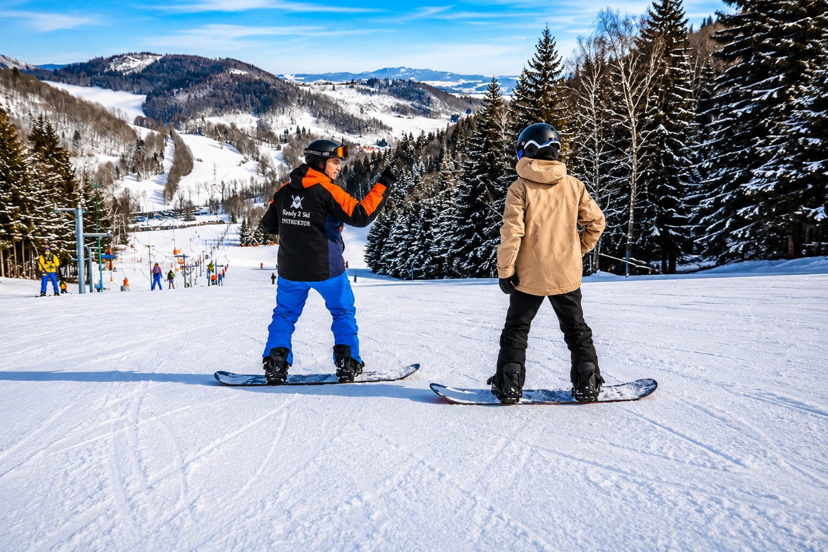 Superstart course participants on the slopes