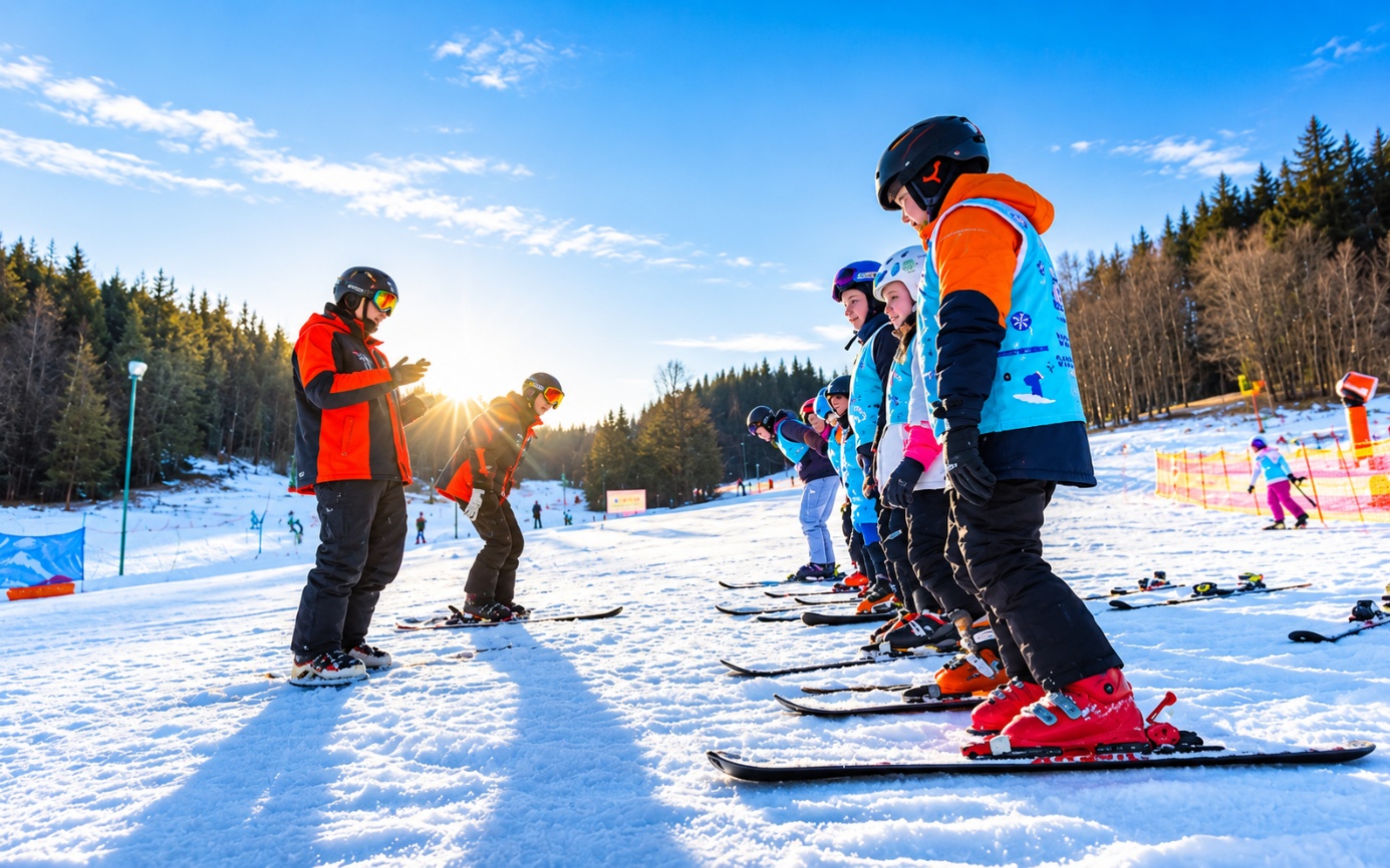 Superstart course participants on the slopes